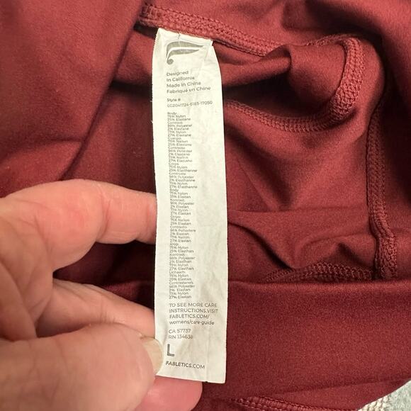 Fabletics Anywhere Motion365 High Waisted Moto 7/8 Leggings Size Large Burgundy - Picture 7 of 8